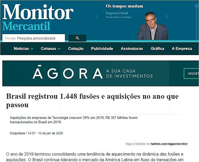 Brasil registrou 1.448 fuses e aquisies no ano que passou